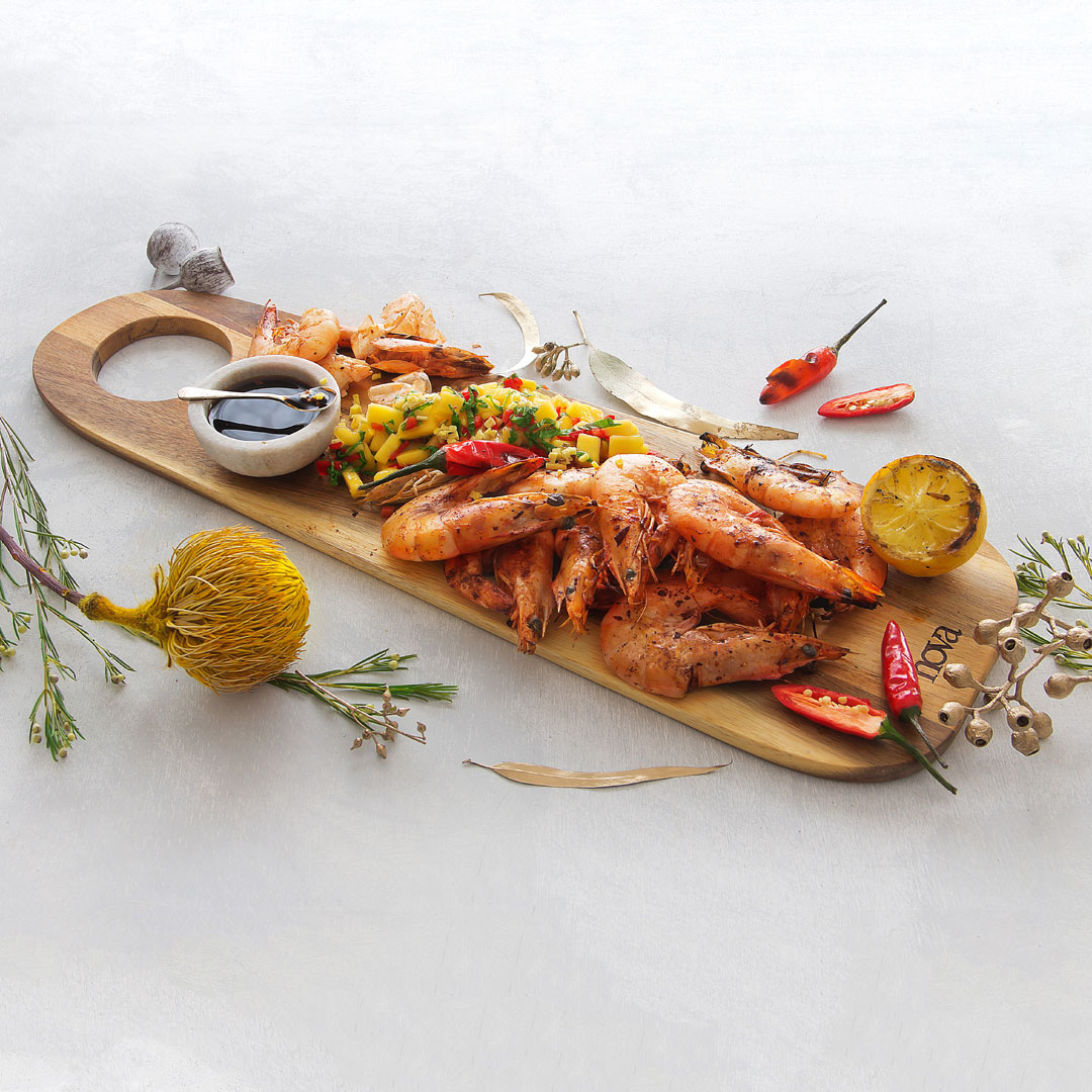 King Prawns With a Mango & Ginger Salsa Form Home